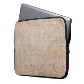 Textile Jute braune Textur Laptopschutzhülle (Vorderseite Links)
