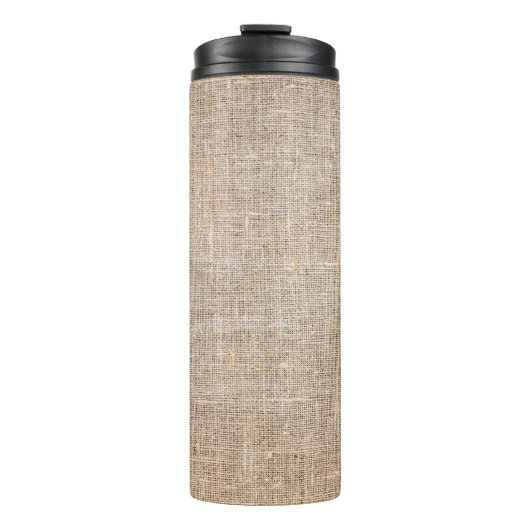 Textile Jute braune Textur Thermosbecher (Vorderseite)