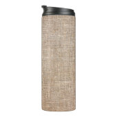 Textile Jute braune Textur Thermosbecher (Nach rechts gedreht)