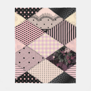 Textile Lingerie: Patchwork Vintages Muster Fleecedecke