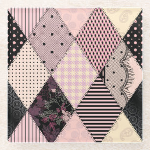 Textile Lingerie: Patchwork Vintages Muster Glasuntersetzer