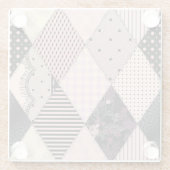 Textile Lingerie: Patchwork Vintages Muster Glasuntersetzer (Rückseite)