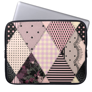 Textile Lingerie: Patchwork Vintages Muster Laptopschutzhülle
