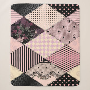 Textile Lingerie: Patchwork Vintages Muster Sherpadecke
