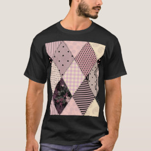 Textile Lingerie: Patchwork Vintages Muster T-Shirt