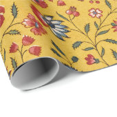 Textile Nelken und andere Blume Muster Geschenkpapier (Rolleneckpunkt)