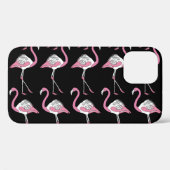 Textile Schwarz Flamingo Hintergrundmuster Case-Mate iPhone Hülle (Rückseite (Horizontal))