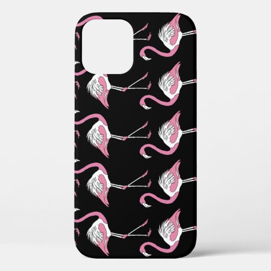 Textile Schwarz Flamingo Hintergrundmuster Case-Mate iPhone Hülle (Rückseite)