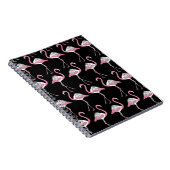 Textile Schwarz Flamingo Hintergrundmuster Notizblock (Rechte Seite)