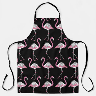 Textile Schwarz Flamingo Hintergrundmuster Schürze