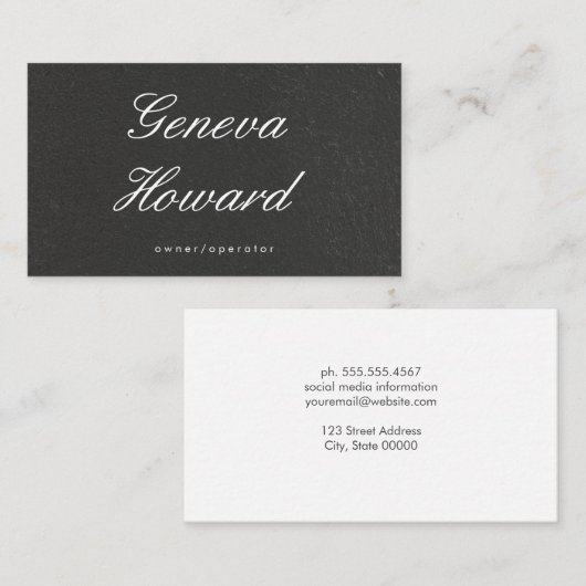 Textile Schwarze Mauer Visitenkarte (Vorne/Hinten)