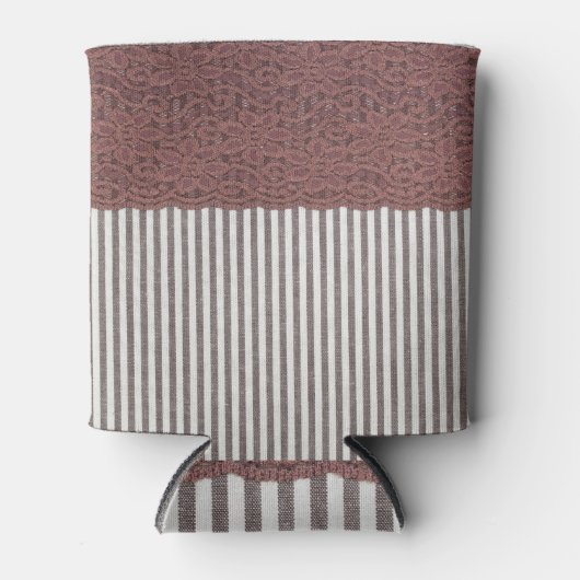 Textile Spitzen Gewebe Hintergrund Textur Dosenkühler (Vorderseite)