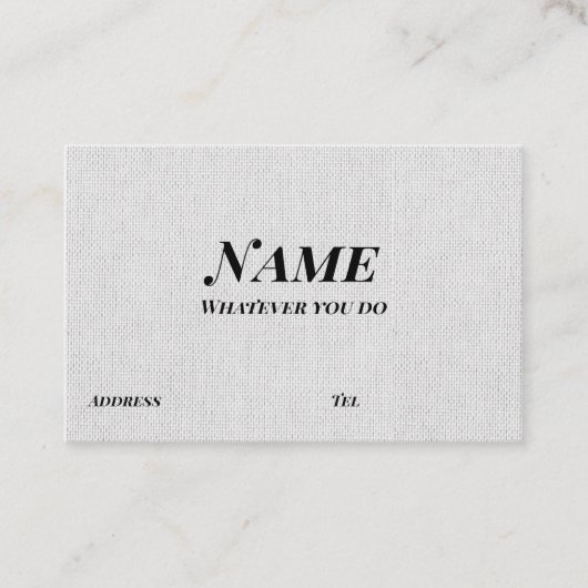 Textile Textur einfach personalisiert Visitenkarte (Vorderseite)