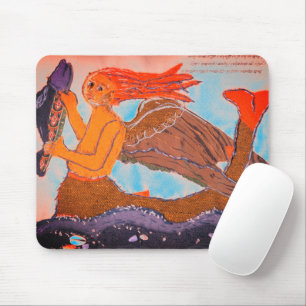 Textiler Fisch & Meerjungfrau mittelalterliche Mau Mousepad