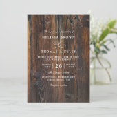 Textiles Holz Rustikale Landhochzeit QR Code Einladung (Stehend Vorderseite)