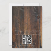 Textiles Holz Rustikale Landhochzeit QR Code Einladung (Rückseite)