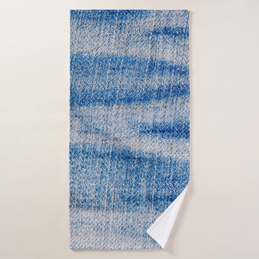 Textilien aus blauem Jeans, textiler Hintergrund Badehandtuch (Badehandtuch)