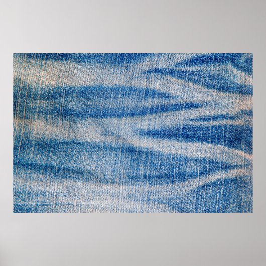 Textilien aus blauem Jeans, textiler Hintergrund Poster (Vorne)