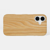 Textilien aus hellem Holz iPhone 16 Hülle (Rückseite (Horizontal))