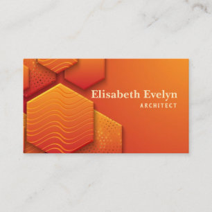 Textilinterstellung in Orange im 3D-Stil Visitenkarte