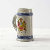 Textilkaufmann-Familienwappen Bierglas (Vorderseite Links)