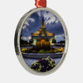 Textilkaufmann mormonischer Lds Tempel - Utah Silbernes Ornament (Rechts)