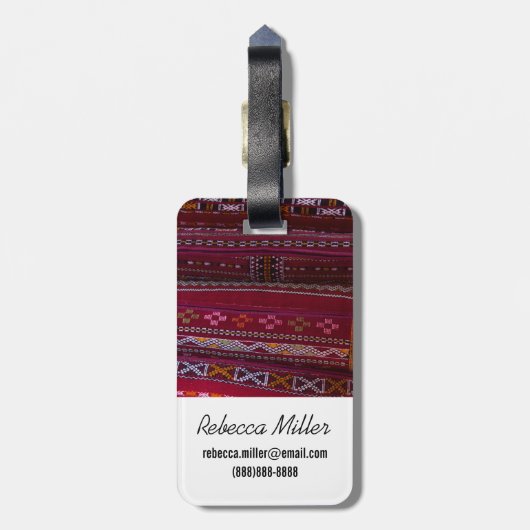 Textilkissenmuster Gepäckanhänger (Rückseite vertikal)