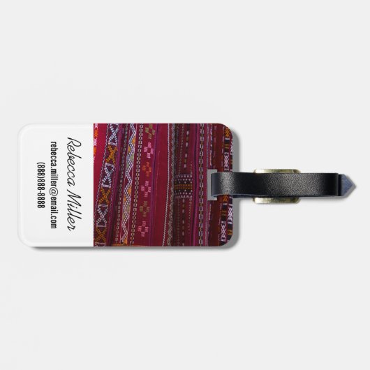 Textilkissenmuster Gepäckanhänger (Rückseite horizontal)