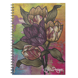 Textilkunst-Blumennotizbuch Notizblock