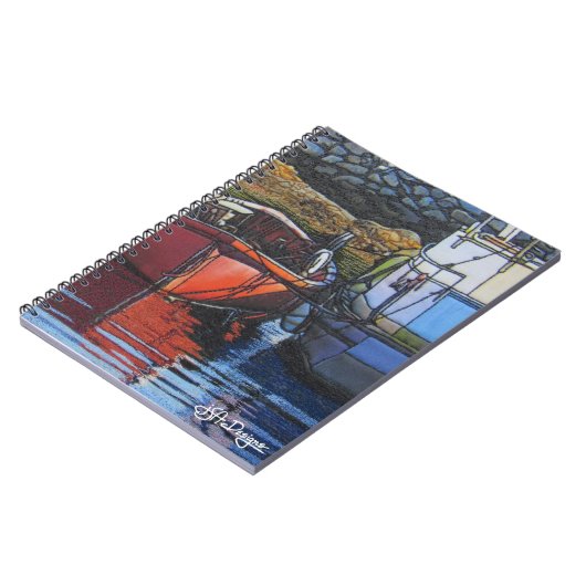 Textilkunst-Boots-Notizbuch Notizblock (Linke Seite)