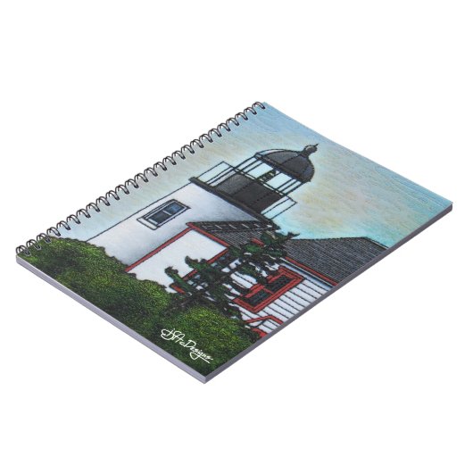 Textilkunst-Leuchtturm-Notizbuch Notizblock (Linke Seite)