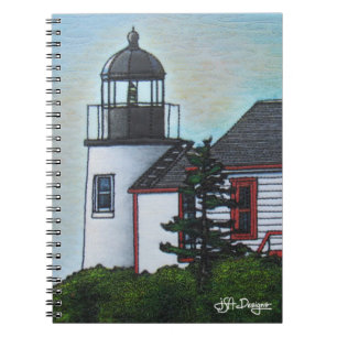 Textilkunst-Leuchtturm-Notizbuch Notizblock