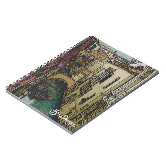 Textilkunst-Venedig-Notizbuch Notizblock (Linke Seite)