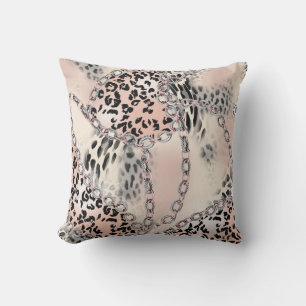 Textilleopard: Blumenkettenmuster. Kissen