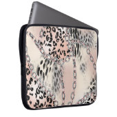 Textilleopard: Blumenkettenmuster. Laptopschutzhülle (Vorne Rechts)
