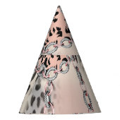 Textilleopard: Blumenkettenmuster. Partyhütchen (Vorderseite)