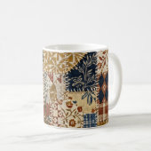 Textilmosaik im Vintage-Stil. Kaffeetasse (VorderseiteRechts)