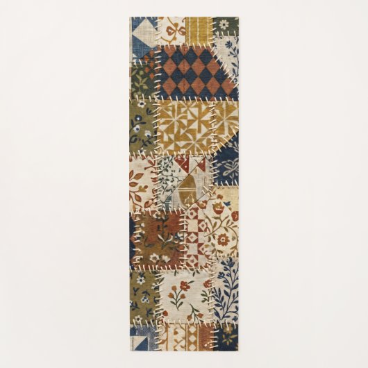 Textilmosaik im Vintage-Stil. Yogamatte (Vorderseite)