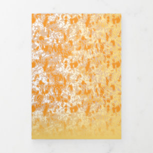Textilmuster mit leuchtendem Orange und Gold Dreifach Gefaltete Einladung