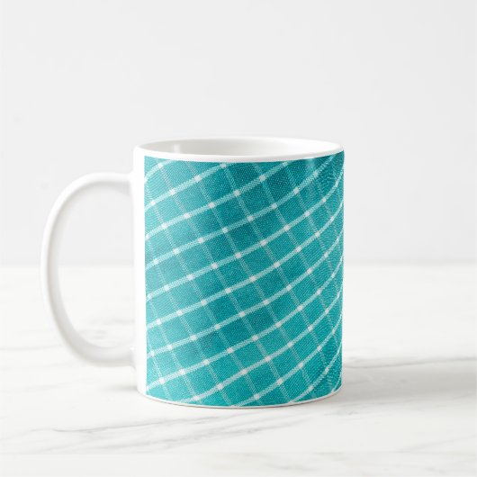 Textilverschluss im Hintergrund. Kaffeetasse (Links)