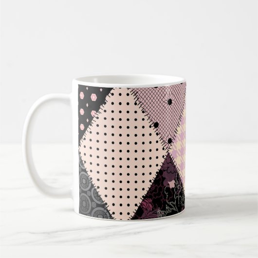 Textilwäsche: Patchwork-Vintage-Muster Kaffeetasse (Links)
