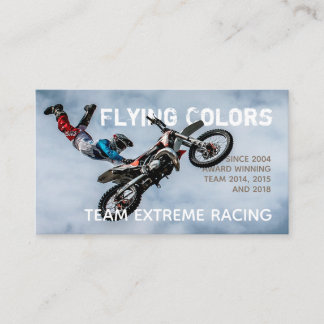 Textintegriertes extremes Motocross-Foto Visitenkarte
