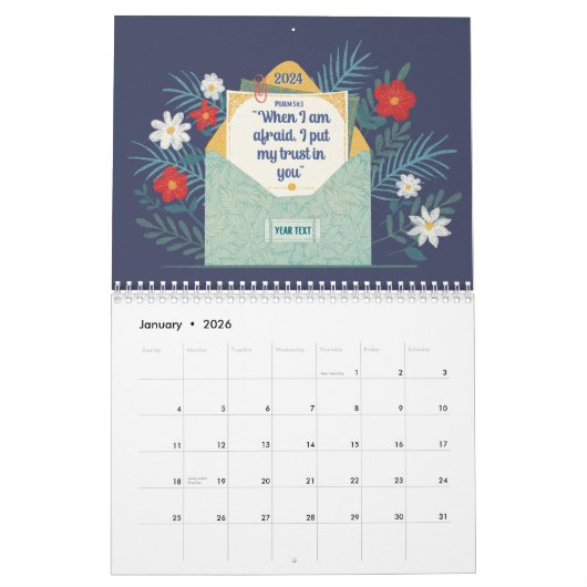 Textkalender 2024 kalender (Jan 2026)