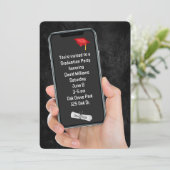 Textmeldung von 2025 der Graduationspartei Einladung (Stehend Vorderseite)