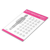 Textmessstreifen Notizblock (angewinkelt)