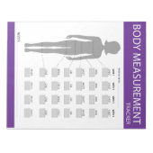 Textmessstreifen Notizblock (Vorderseite)