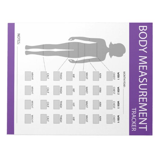 Textmessstreifen Notizblock (Vorderseite)