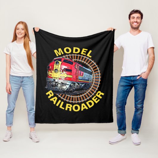 Textmodell Bahnfahrer roter gelber Diesel ändern Fleecedecke (Beispiel)