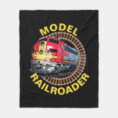 Textmodell Bahnfahrer roter gelber Diesel ändern Fleecedecke (Vorderseite)