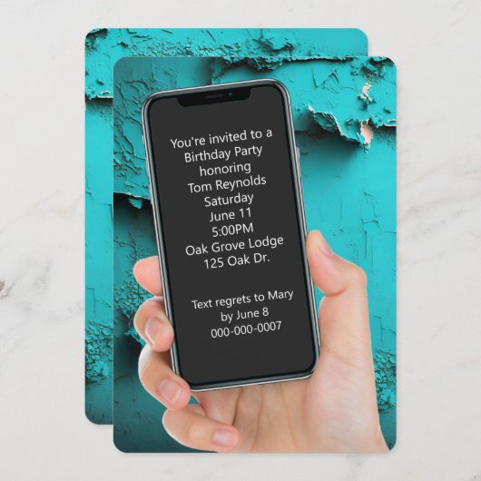 Textnachricht der Geburtstagspartei Einladung (Vorne/Hinten)